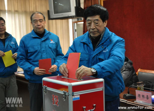 皖南電機陳根喜、管兵在投票現場 皖南電機陳根喜、管兵在投票現場